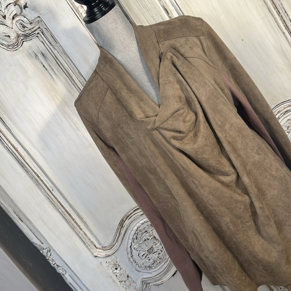 BLANKNYC Artsy Boho Minimalist Ultra Suede Cowl Cardigan Lightweight Jacket S/XL - Picture 2 of 15